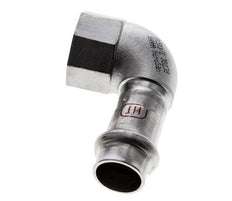 90deg Elbow Press Fitting - 15mm Female & Rp 1/2'' Female - Stainless Steel