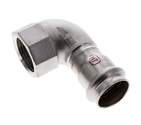 90deg Elbow Press Fitting - 28mm Female & Rp 1'' Female - Stainless Steel