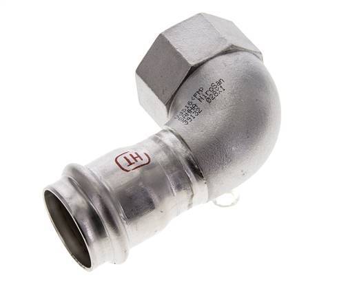 90deg Elbow Press Fitting - 28mm Female & Rp 1'' Female - Stainless Steel