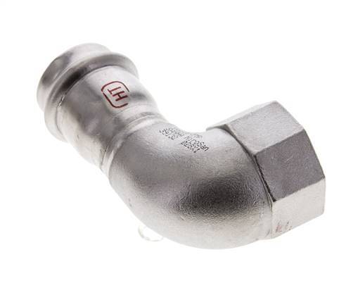 90deg Elbow Press Fitting - 28mm Female & Rp 1'' Female - Stainless Steel