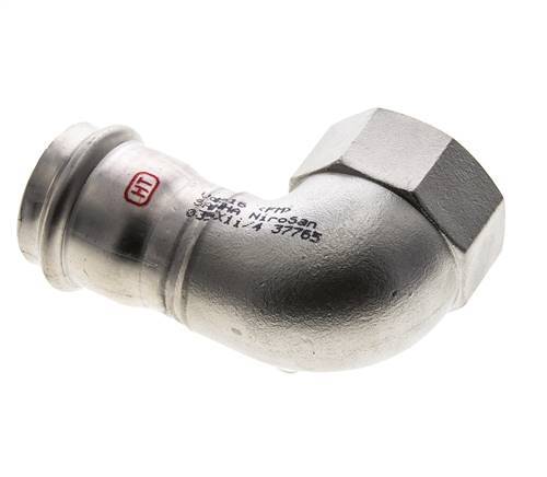90deg Elbow Press Fitting - 35mm Female & Rp 1-1/4'' Female - Stainless Steel