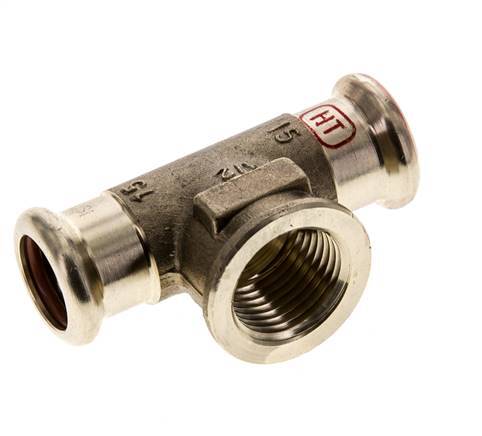 Tee Press Fitting - 15mm Female & Rp 1/2'' Female - Copper alloy