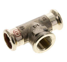 Tee Press Fitting - 18mm Female & Rp 1/2'' Female - Copper alloy