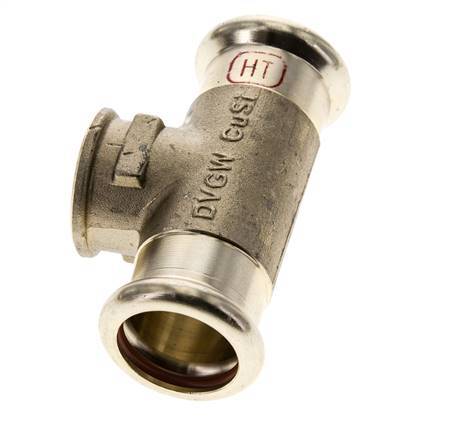 Tee Press Fitting - 22mm Female & Rp 1/2'' Female - Copper alloy