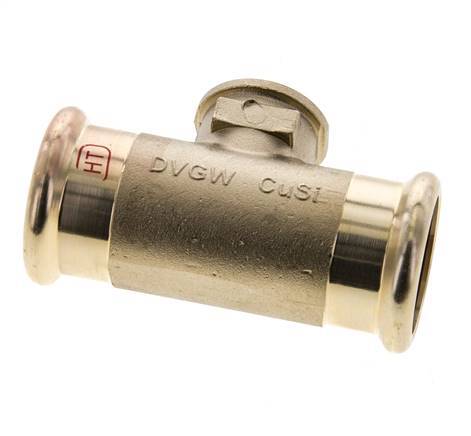 Tee Press Fitting - 28mm Female & Rp 1/2'' Female - Copper alloy