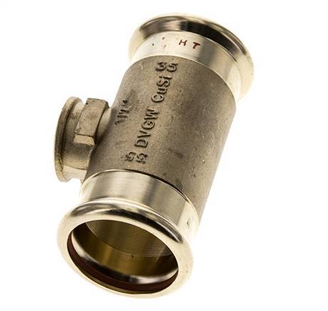 Tee Press Fitting - 35mm Female & Rp 1/2'' Female - Copper alloy