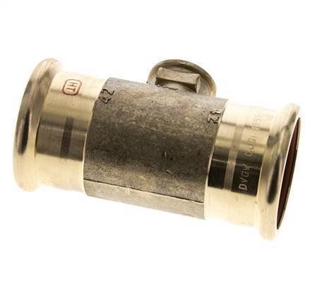 Tee Press Fitting - 42mm Female & Rp 1/2'' Female - Copper alloy