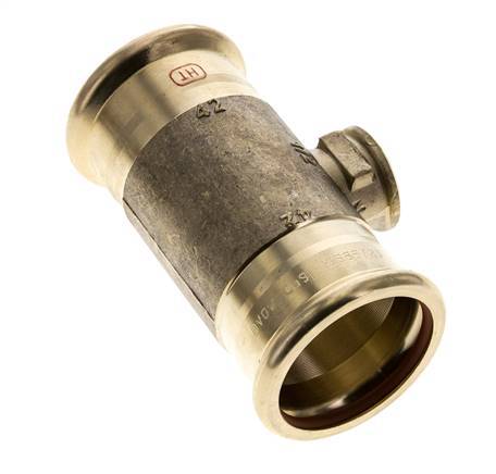 Tee Press Fitting - 42mm Female & Rp 1/2'' Female - Copper alloy