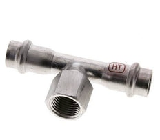 Tee Press Fitting - 15mm Female & Rp 1/2'' Female - Stainless Steel