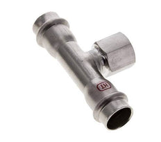 Tee Press Fitting - 18mm Female & Rp 1/2'' Female - Stainless Steel