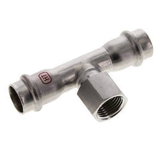 Tee Press Fitting - 18mm Female & Rp 1/2'' Female - Stainless Steel