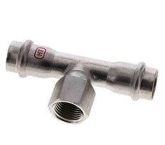 Tee Press Fitting - 18mm Female & Rp 1/2'' Female - Stainless Steel