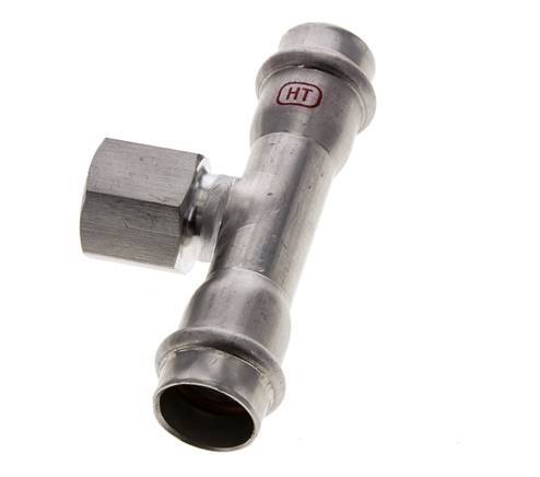 Tee Press Fitting - 18mm Female & Rp 1/2'' Female - Stainless Steel
