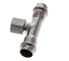 Tee Press Fitting - 18mm Female & Rp 1/2'' Female - Stainless Steel