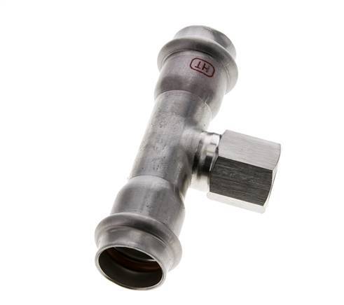 Tee Press Fitting - 22mm Female & Rp 1/2'' Female - Stainless Steel