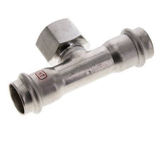 Tee Press Fitting - 22mm Female & Rp 3/4'' Female - Stainless Steel
