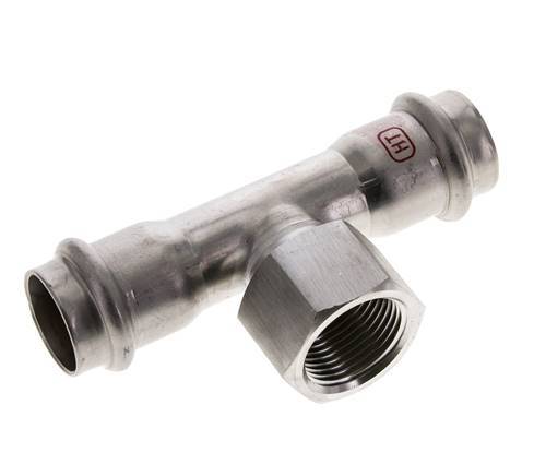 Tee Press Fitting - 22mm Female & Rp 3/4'' Female - Stainless Steel