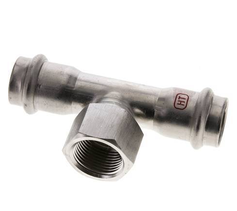 Tee Press Fitting - 22mm Female & Rp 3/4'' Female - Stainless Steel