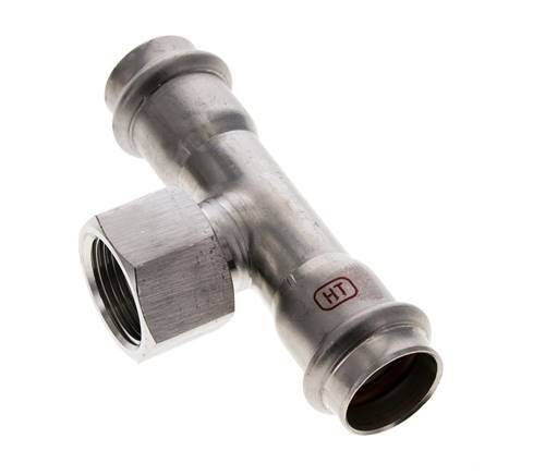 Tee Press Fitting - 22mm Female & Rp 3/4'' Female - Stainless Steel