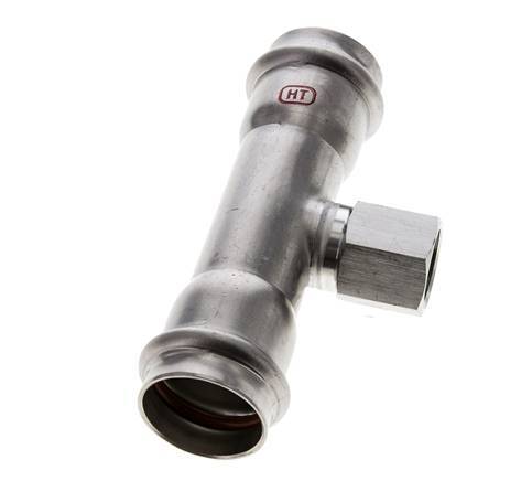 Tee Press Fitting - 28mm Female & Rp 1/2'' Female - Stainless Steel
