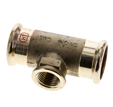 Tee Press Fitting - 35mm Female & Rp 1/2'' Female - Stainless Steel
