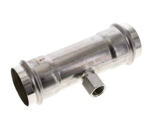 Tee Press Fitting - 54mm Female & Rp 1/2'' Female - Stainless Steel