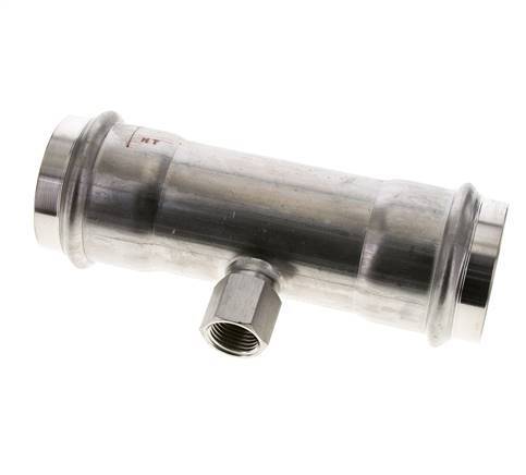 Tee Press Fitting - 54mm Female & Rp 1/2'' Female - Stainless Steel