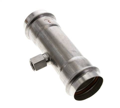 Tee Press Fitting - 54mm Female & Rp 1/2'' Female - Stainless Steel