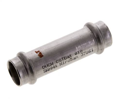 Press Fitting - 18mm Female - Stainless Steel Long