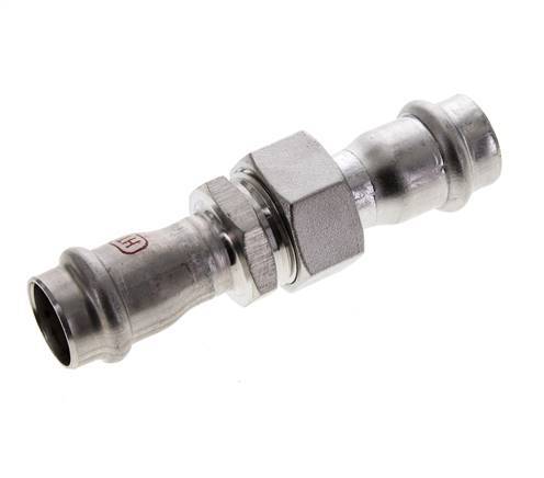 Union Press Fitting - 18mm Female - Stainless Steel Flat Sealing