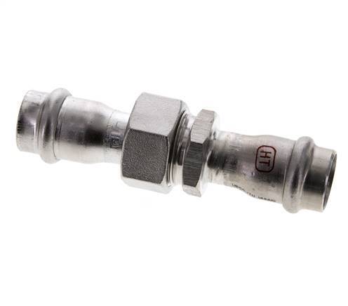 Union Press Fitting - 18mm Female - Stainless Steel Flat Sealing