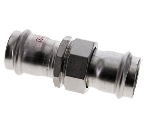 Union Press Fitting - 42mm Female - Stainless Steel Flat Sealing