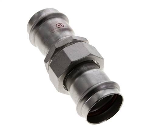 Union Press Fitting - 42mm Female - Stainless Steel Flat Sealing