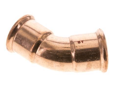 45deg Elbow Press Fitting - 42mm Female - Copper alloy