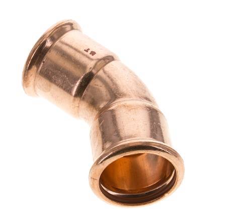 45deg Elbow Press Fitting - 42mm Female - Copper alloy