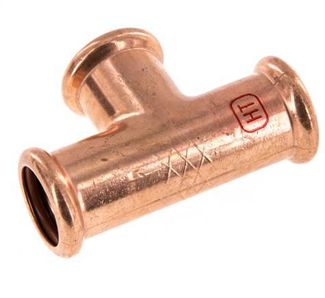 Tee Press Fitting - 22mm Female - Copper alloy
