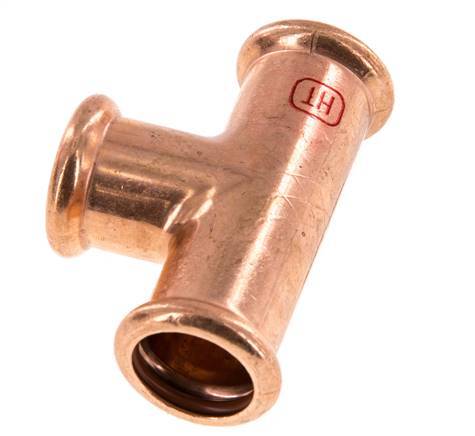 Tee Press Fitting - 22mm Female - Copper alloy