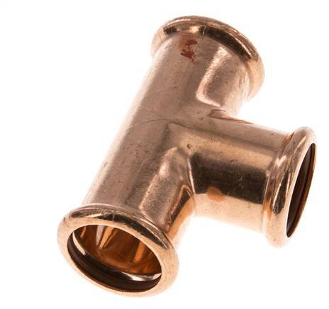 Tee Press Fitting - 28mm Female - Copper alloy
