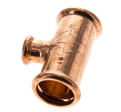 Tee Press Fitting - 15mm Female & 28mm - Copper alloy