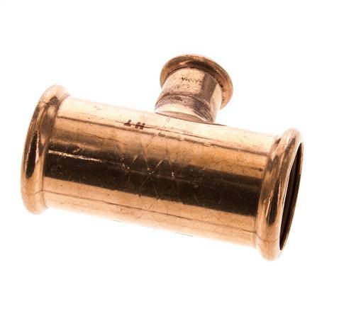 Tee Press Fitting - 18mm Female & 35mm - Copper alloy