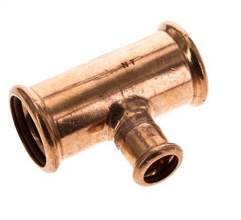 Tee Press Fitting - 18mm Female & 35mm - Copper alloy