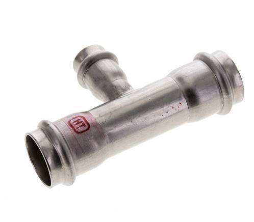 Tee Press Fitting - 18mm Female & 28mm - Stainless Steel