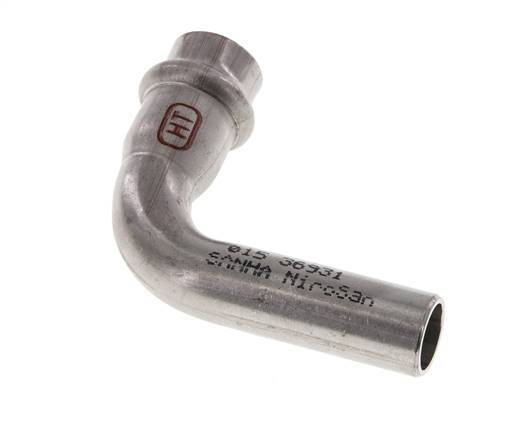 90deg Elbow Press Fitting - 15mm Female & 15mm Male - Stainless Steel