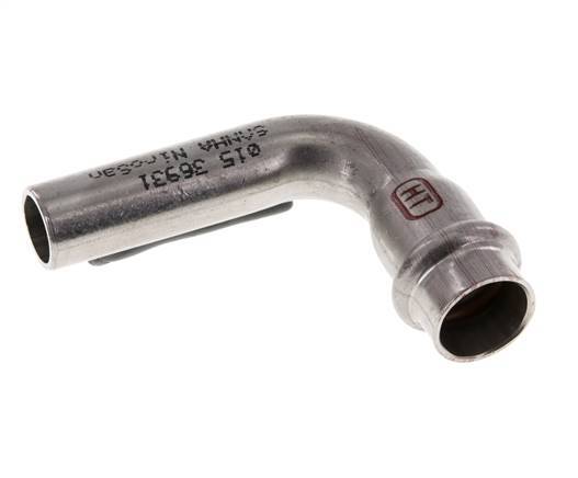 90deg Elbow Press Fitting - 15mm Female & 15mm Male - Stainless Steel