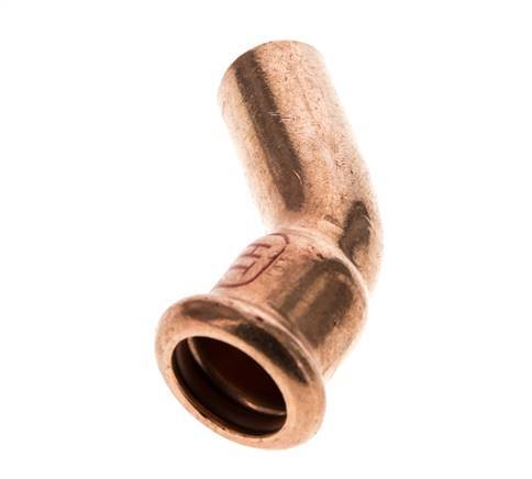 45deg Elbow Press Fitting - 15mm Female & 15mm Male - Copper alloy
