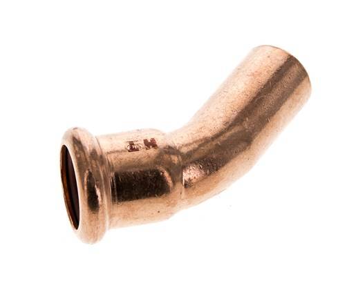 45deg Elbow Press Fitting - 18mm Female & 18mm Male - Copper alloy
