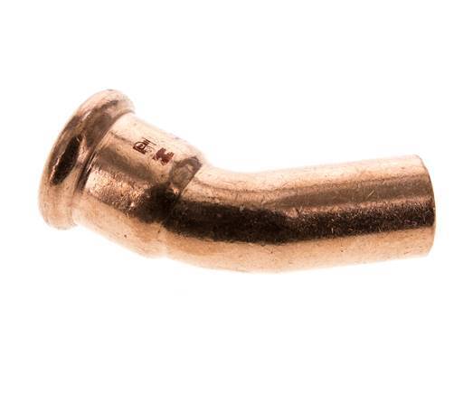 45deg Elbow Press Fitting - 18mm Female & 18mm Male - Copper alloy