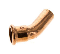 45deg Elbow Press Fitting - 22mm Female & 22mm Male - Copper alloy