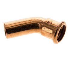 45deg Elbow Press Fitting - 22mm Female & 22mm Male - Copper alloy