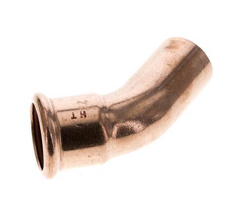 45deg Elbow Press Fitting - 28mm Female & 28mm Male - Copper alloy